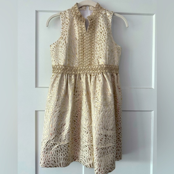 Lilly Pulitzer Gold Jacquard Franci Dress - Picture 1 of 5
